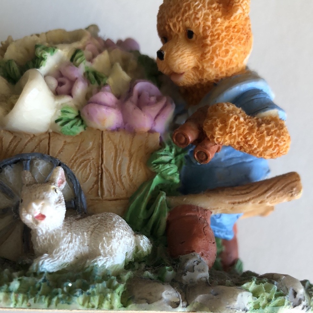 Happy Spring Flower Garden Teddy Bear Figurine - Picture 11 of 16